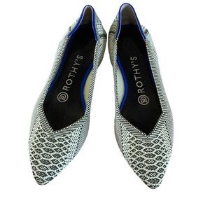 Rothy's Rare Python The Point Retired Flats Back White W7 Size 7